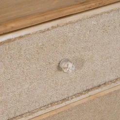 Mesita de Noche de Madera Natural con 3 Cajones 611306