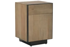 Mesita de Noche Industrial de Madera y Metal MB-221964