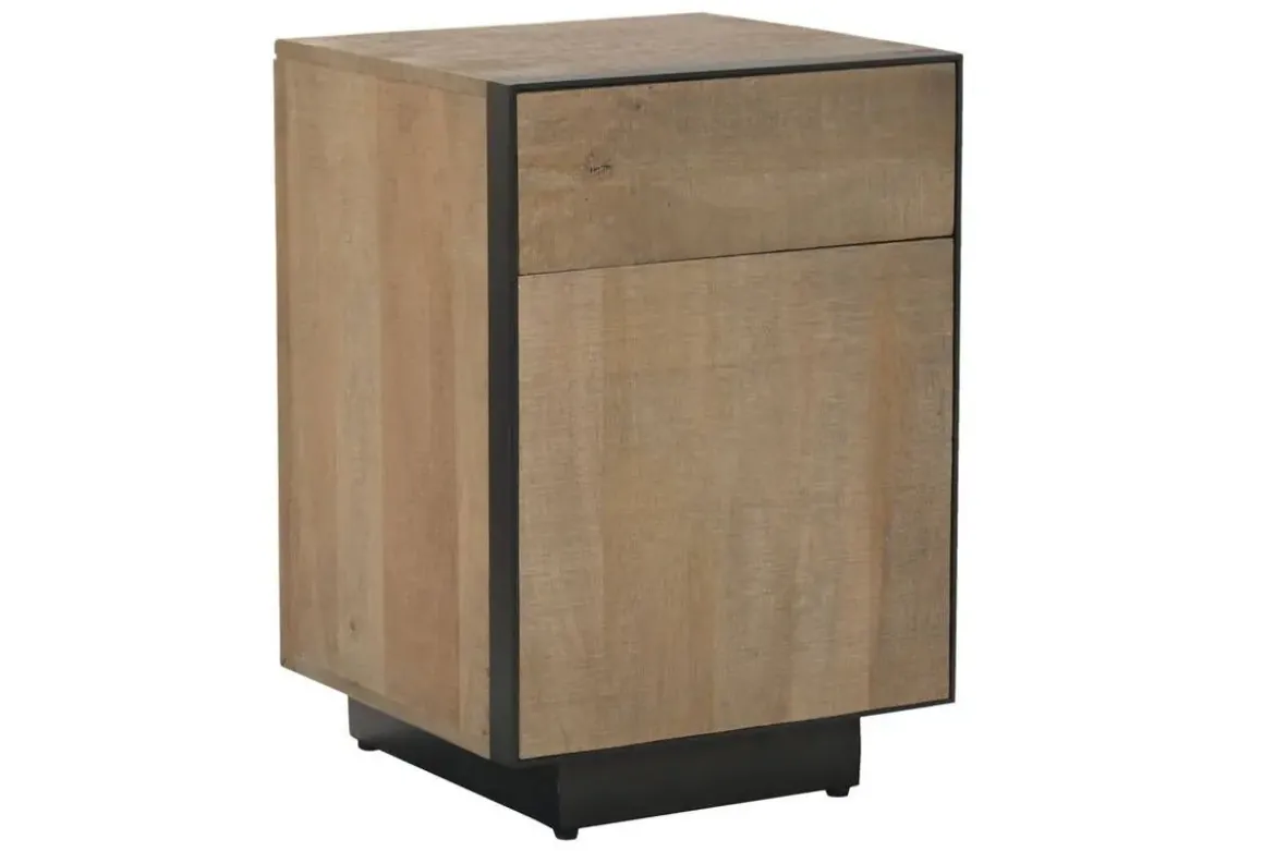 Mesita de Noche Industrial de Madera y Metal MB-221964