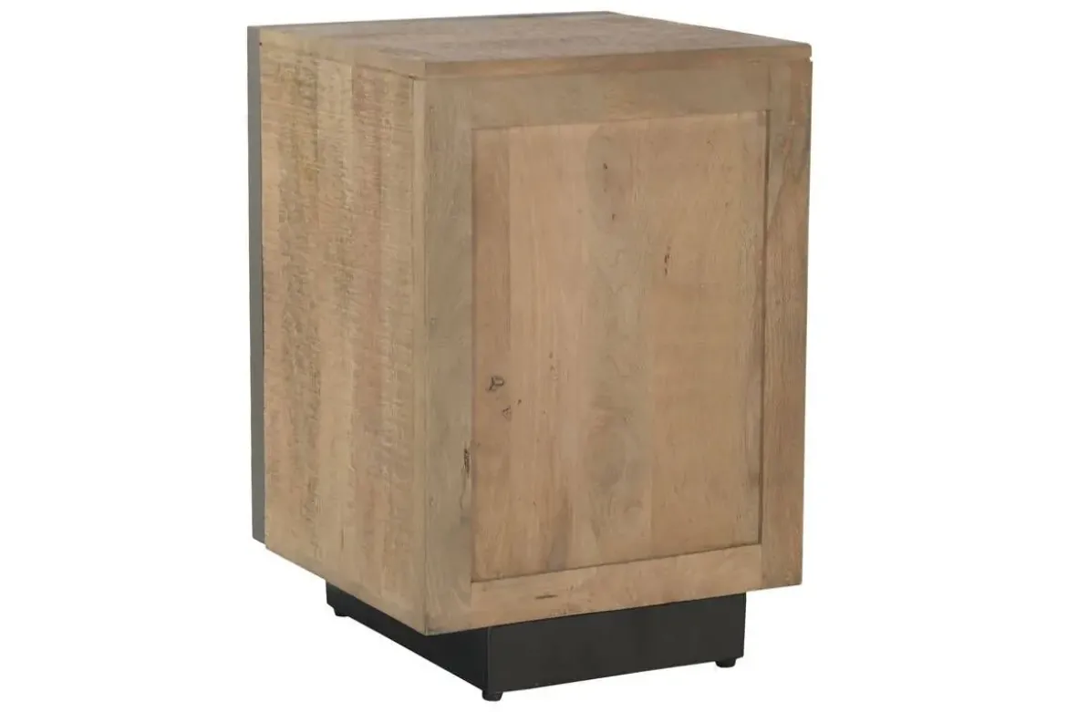 Mesita de Noche Industrial de Madera y Metal MB-221964