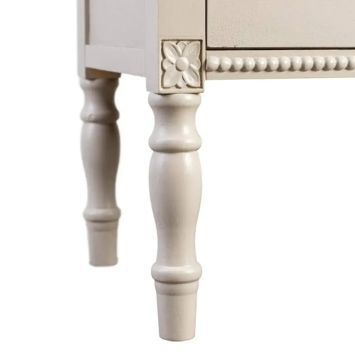 Mesita de Noche Madera de Pino Gris Claro con 3 Cajones 615279