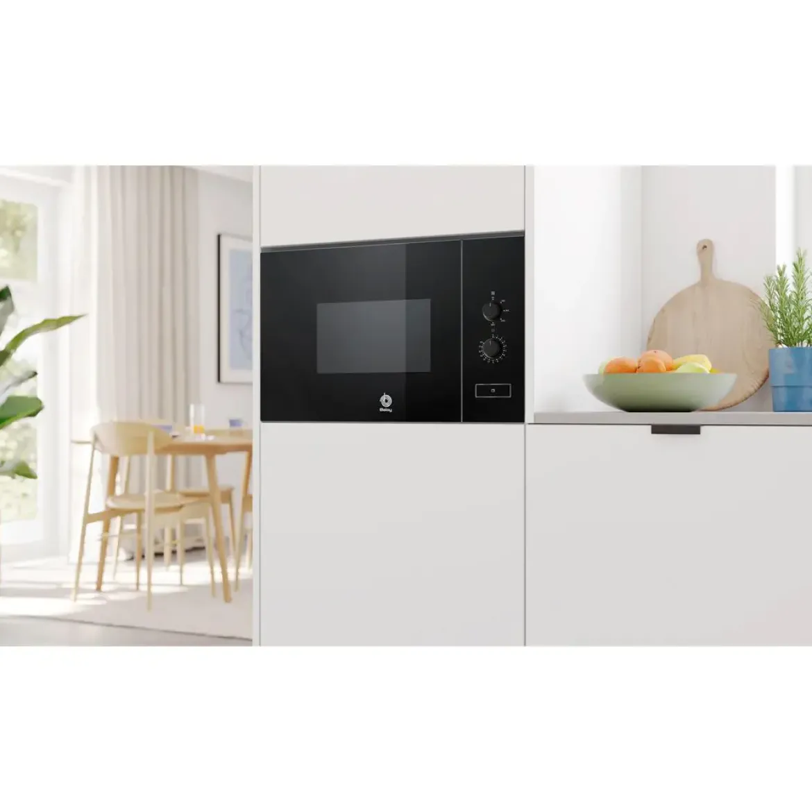 Microondas Balay integrable 20L sin grill cristal negro 3CP5002N3