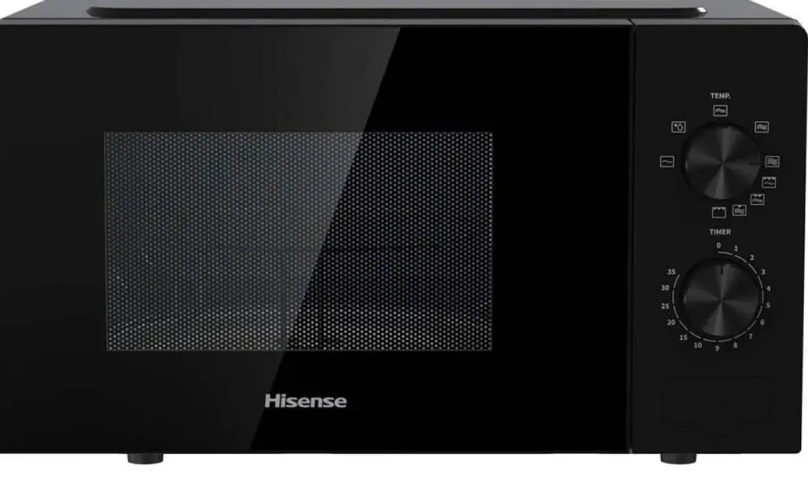 Microondas Hisense H20MOBP1G 20L con Grill Negro 700W Compacto