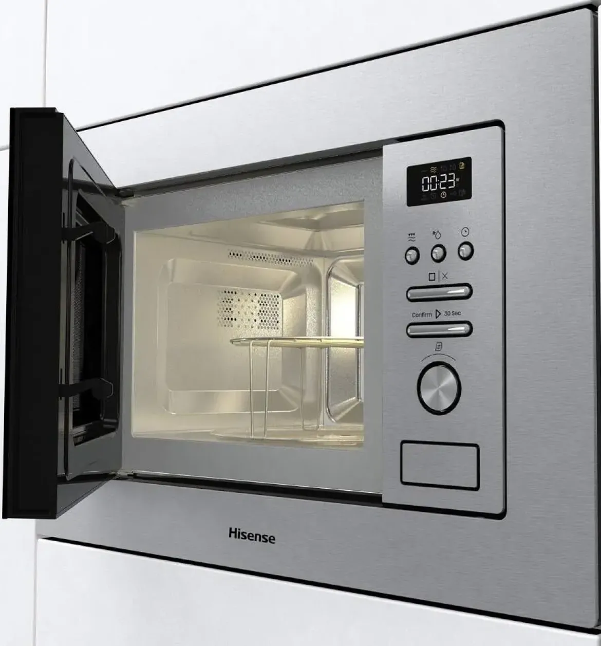 Microondas Hisense Integrable 20L Grill Inox BIM320G41X