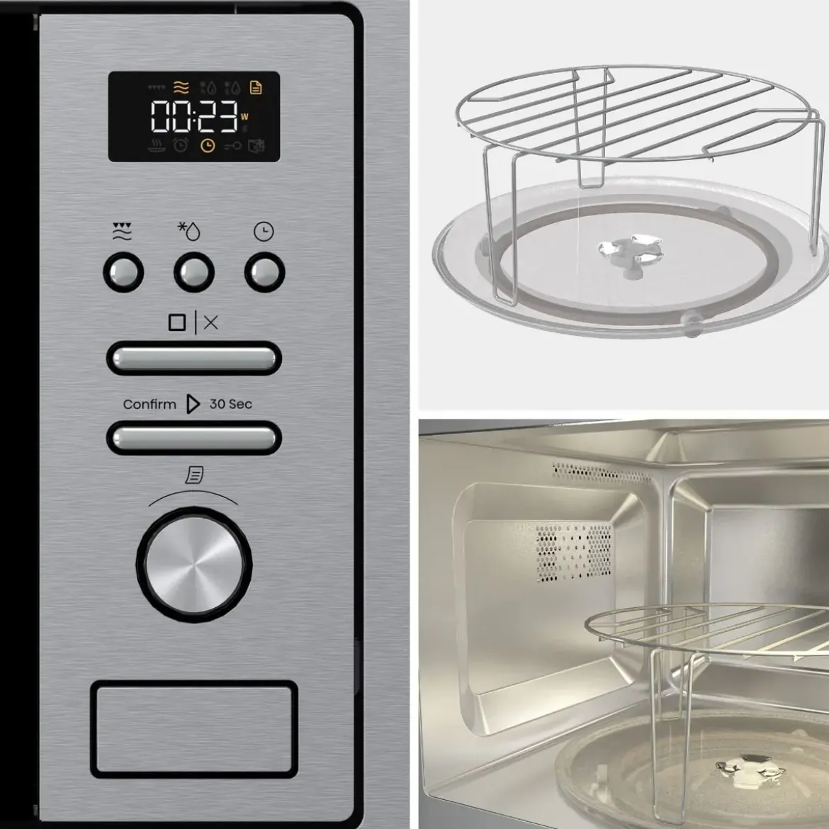 Microondas Hisense Integrable 20L Grill Inox BIM320G41X