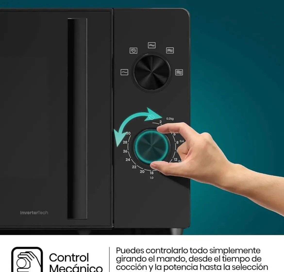 Microondas Hisense 20L Negro con Tecnología Inverter H20MOBP1HI