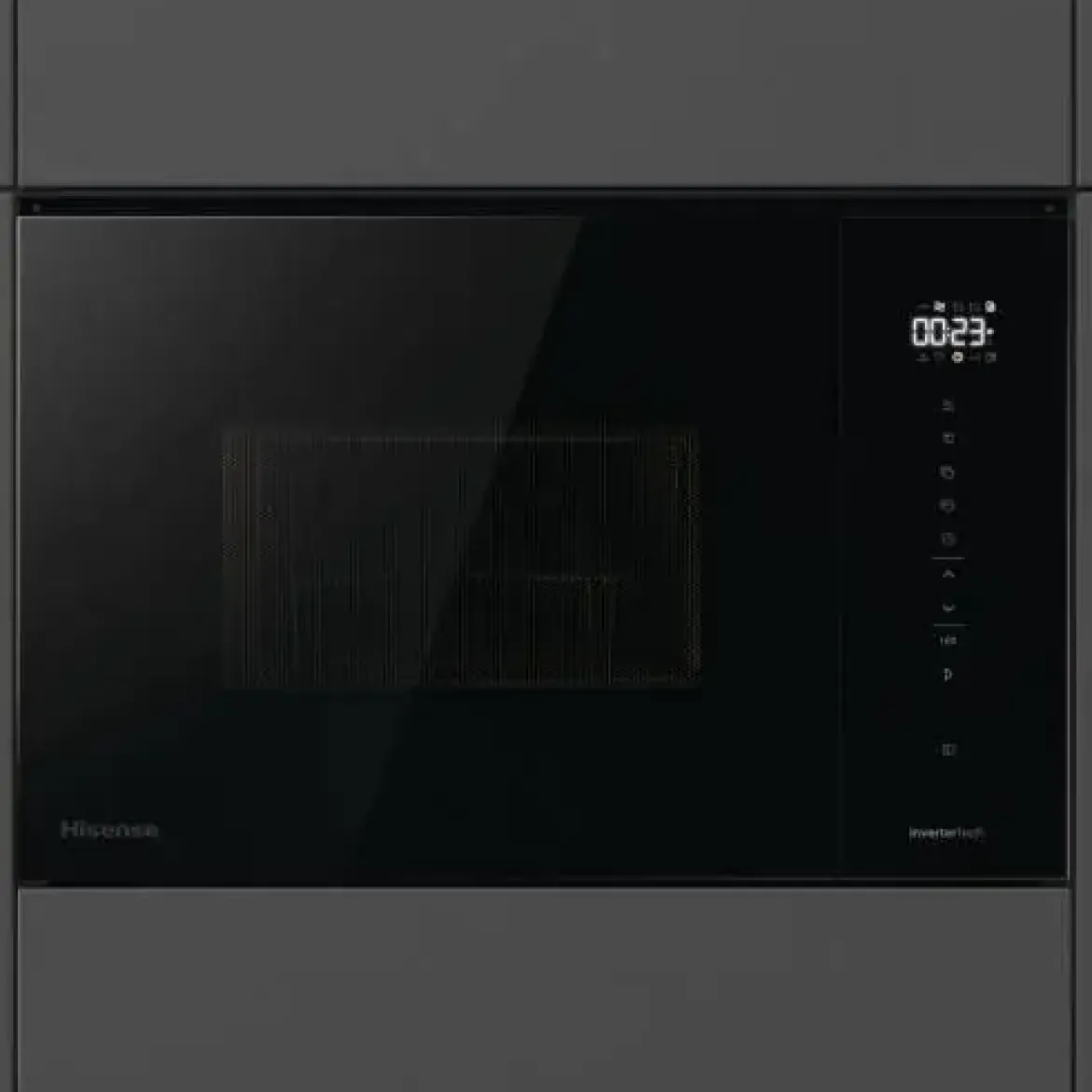 Microondas Integrable Cristal Negro 25L con Grill HISENSE BIM325GI63DBG