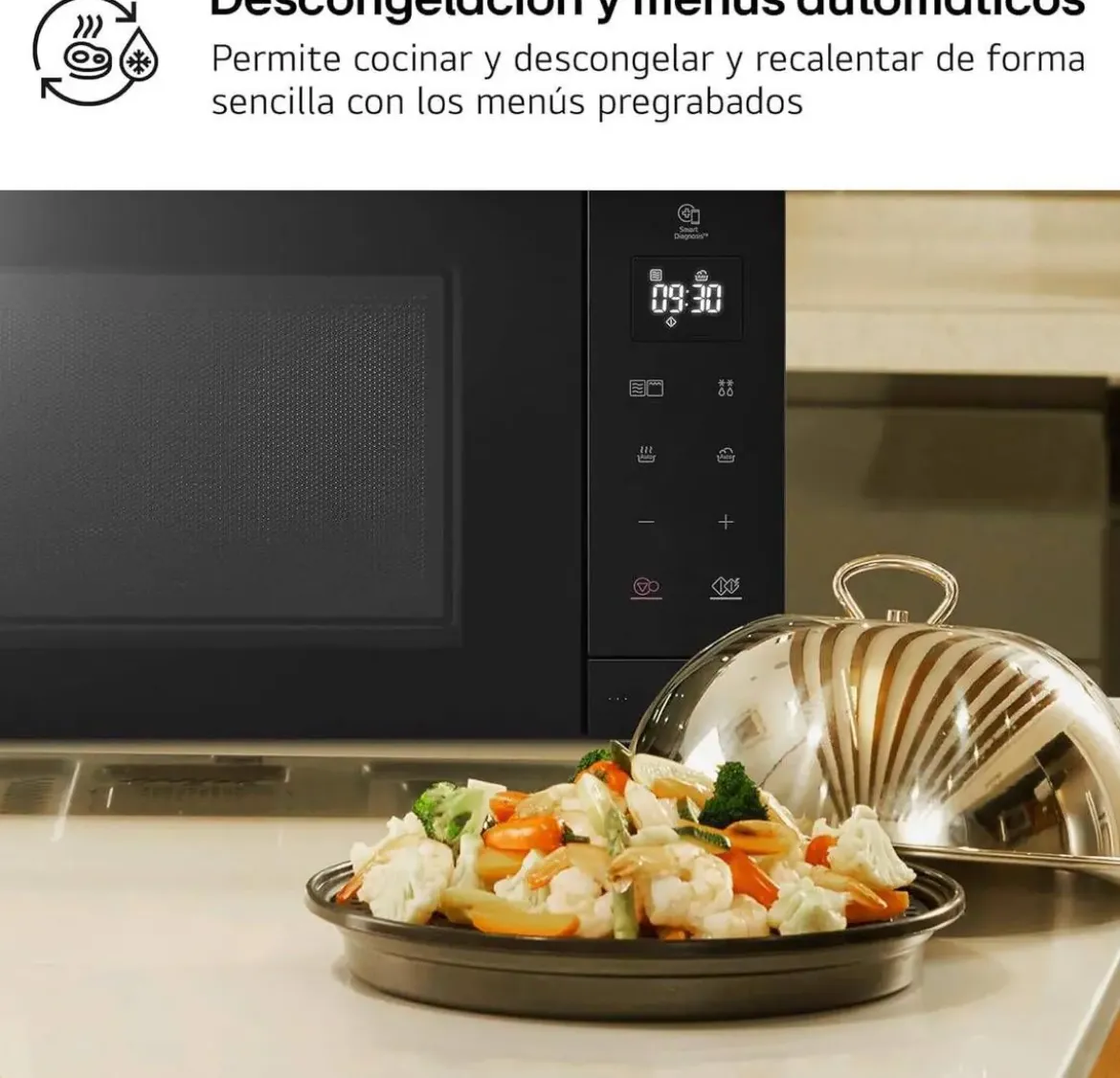Microondas LG 30 Litros Negro con Grill y Control Táctil MH7032JAB