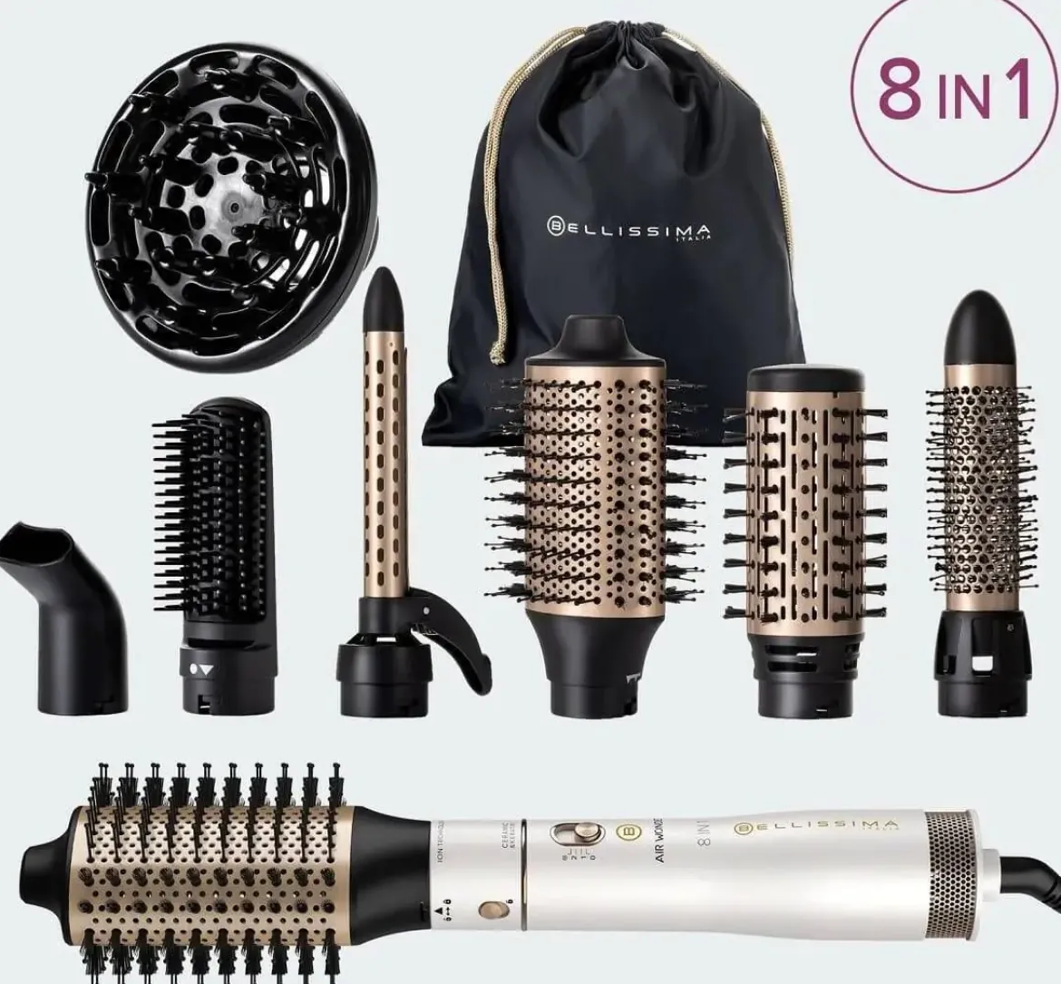 Moldeador Bellissima Air Wonder 8 en 1, 1000W, Iónico 11847