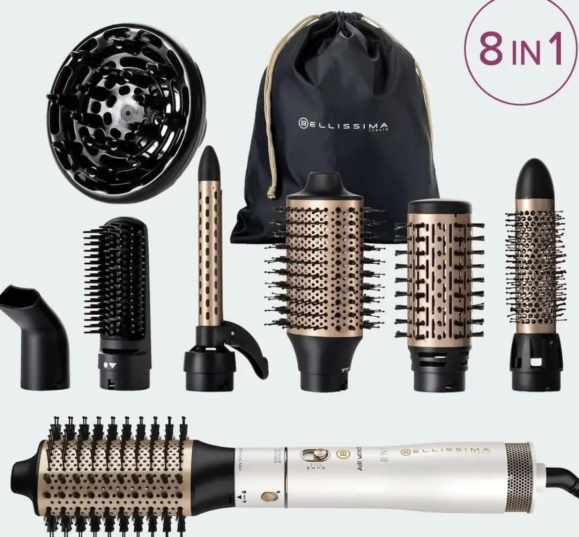 Moldeador Bellissima Air Wonder 8 en 1, 1000W, Iónico 11847