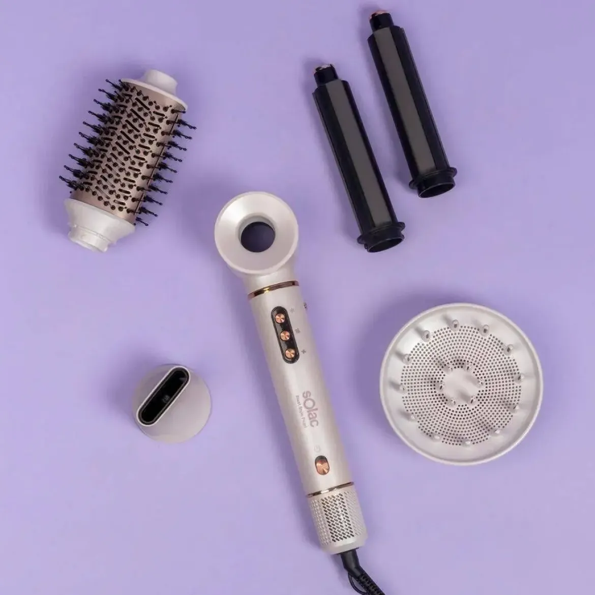 Moldeador de Pelo Aire Glam 6 en 1 1400W Efecto Coanda SOLAC MD7406