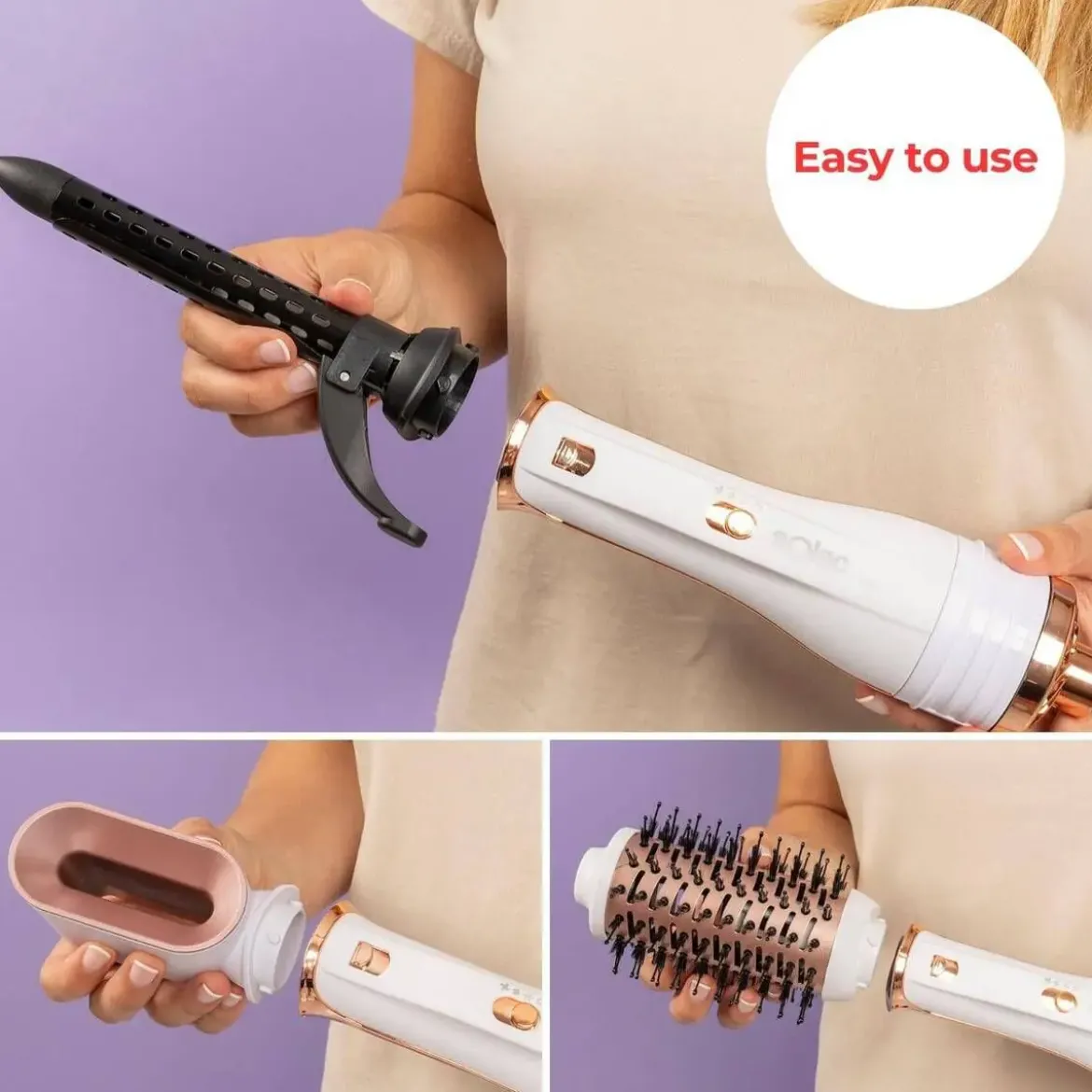 Moldeador de Pelo 5 en 1 con Tecnología Iónica SOLAC MD7405