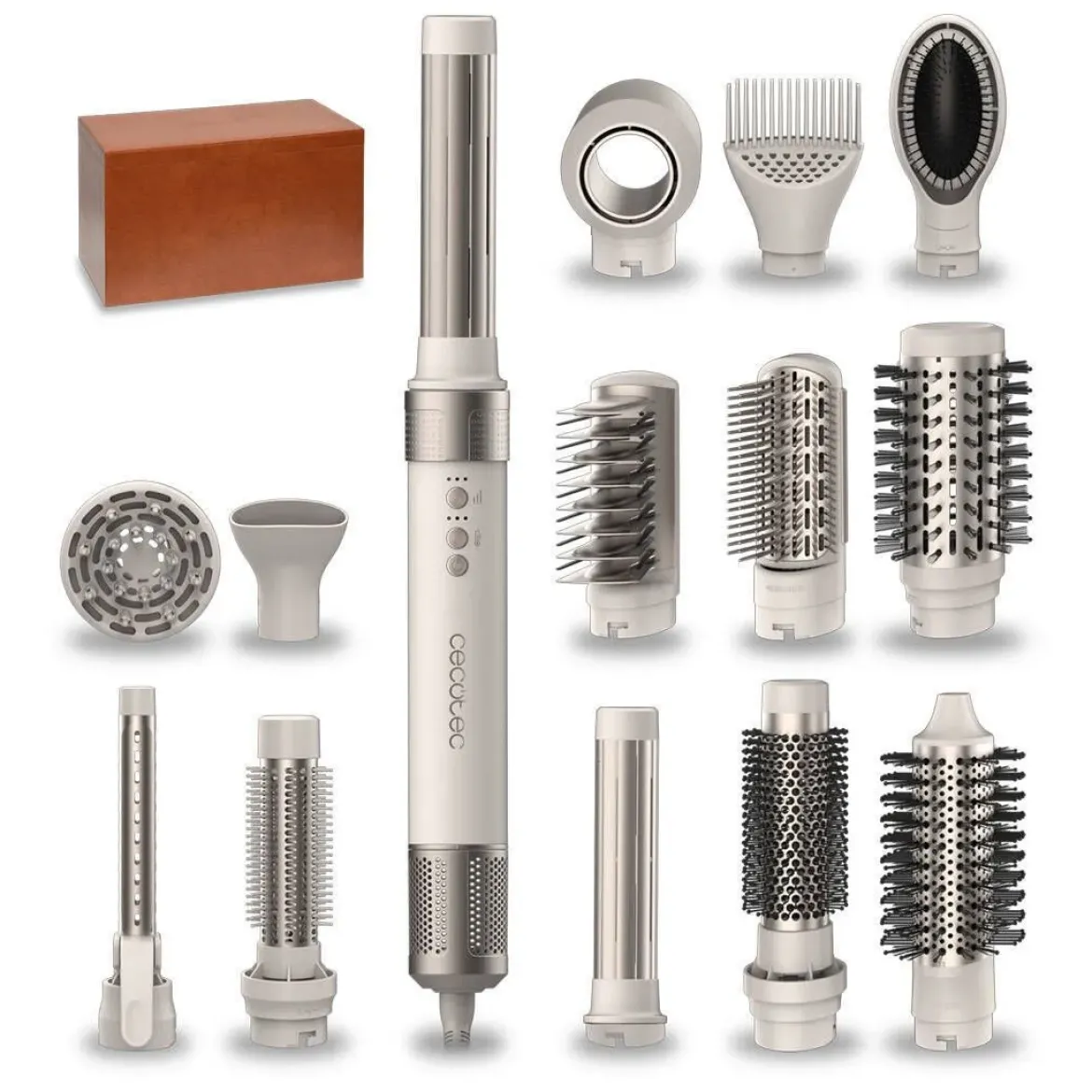 Moldeador Multifunción Bamba CeramicCare 14in1 AirGlam Champagne CECOTEC