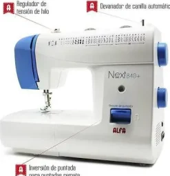 Máquina de Coser Alfa Next840+ 34 Diseños Prensatelas Doble Altura 8436016688352