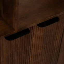 Mueble Alto de Madera de Mango con Huecos Asimétricos y 2 Puertas 60 cm 612719