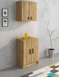 Mueble Alto de 2 Puertas de Cocina de Melamina AURA