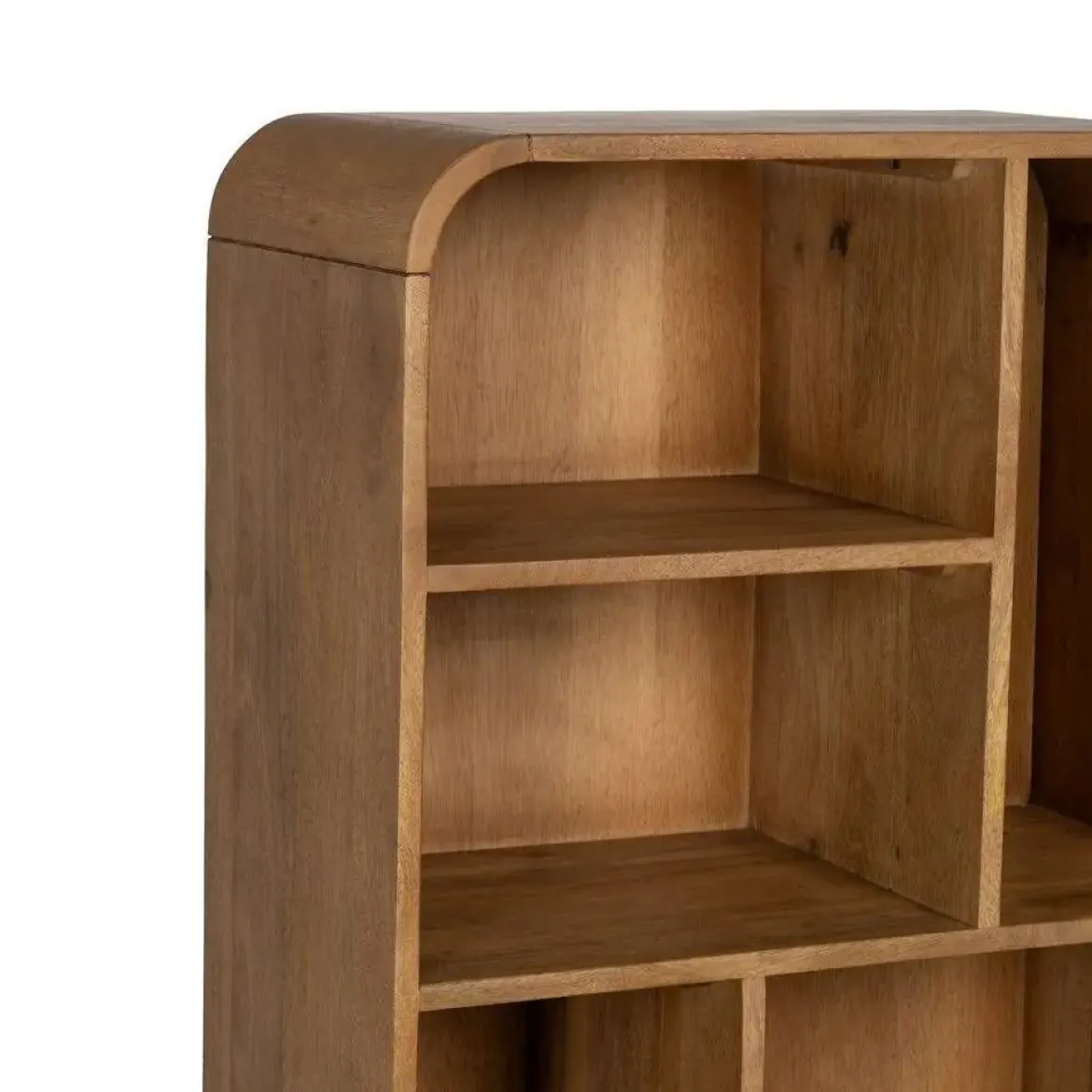 Mueble Alto Natural de Madera de Mango con Huecos y Puertas 60 cm 612708