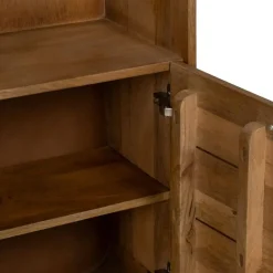 Mueble Alto Natural de Madera de Mango con Huecos y Puertas 60 cm 612708