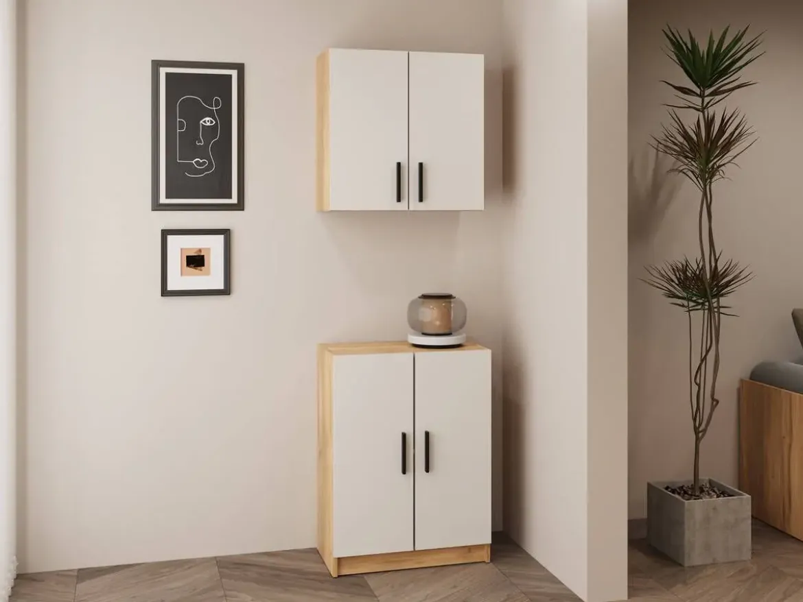 Mueble Auxiliar Alto 2 Puertas Mauvella-Beige ELBA A031EL13MVG