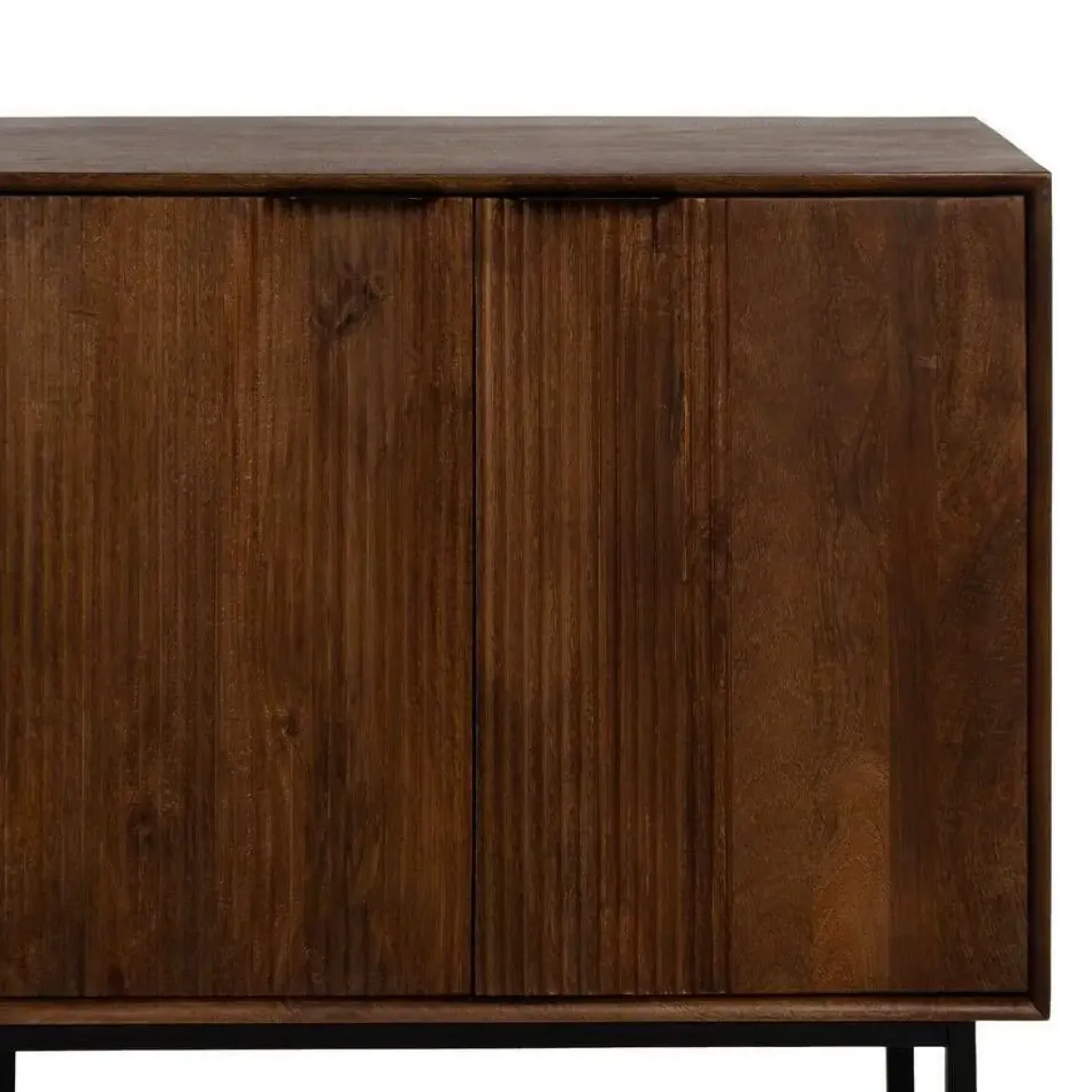 Mueble Auxiliar de Madera de Mango con 2 Puertas 80 cm 612717