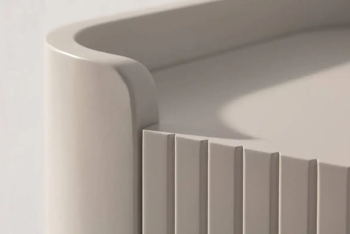 Mueble Auxiliar de 2 Puertas Lacado con Patas de Acero WILLA
