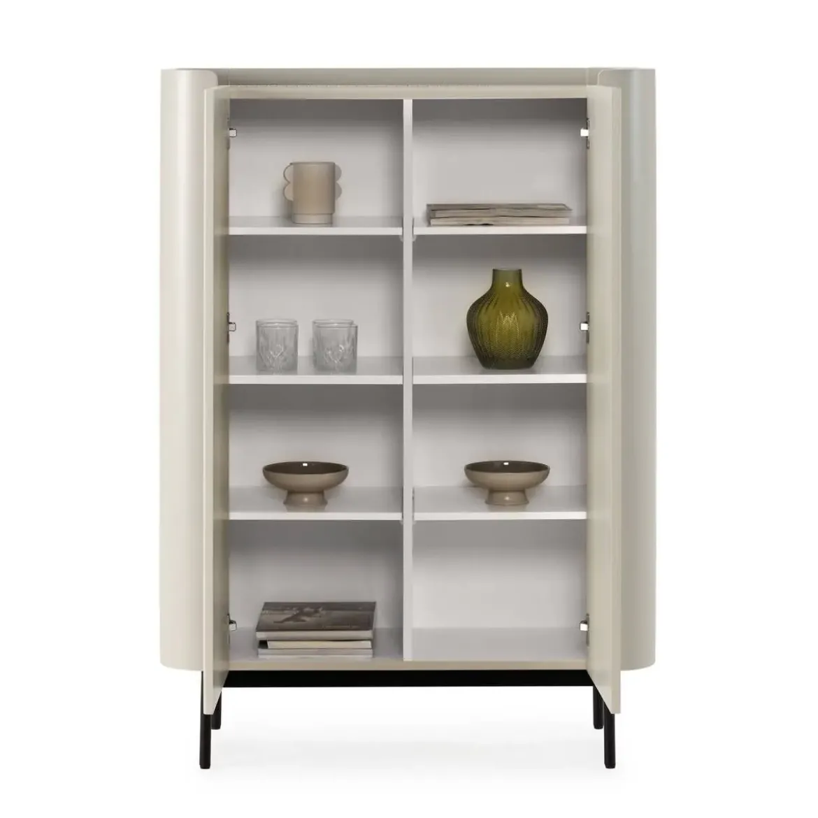 Mueble Auxiliar de 2 Puertas Lacado con Patas de Acero WILLA