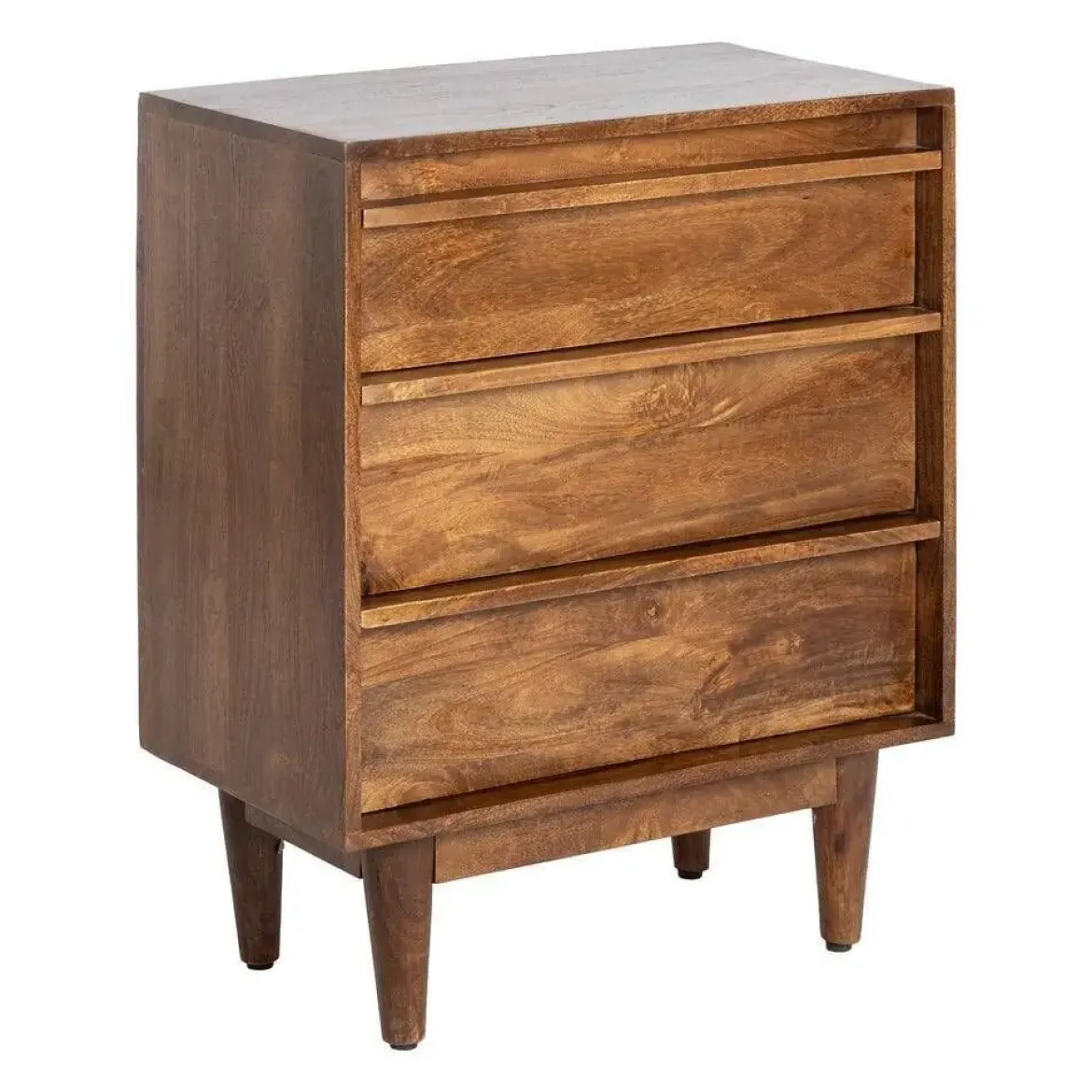 Mueble Auxiliar Estructura de Madera de Mango Marrón con 3 Cajones 615137