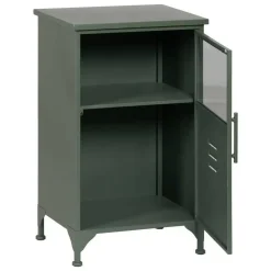 Mueble Auxiliar Pequeño Verde Menta de Metal-Cristal 611365