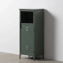 Mueble Auxiliar Verde Mental de Metal-Cristal 48x35x116 cm 611364