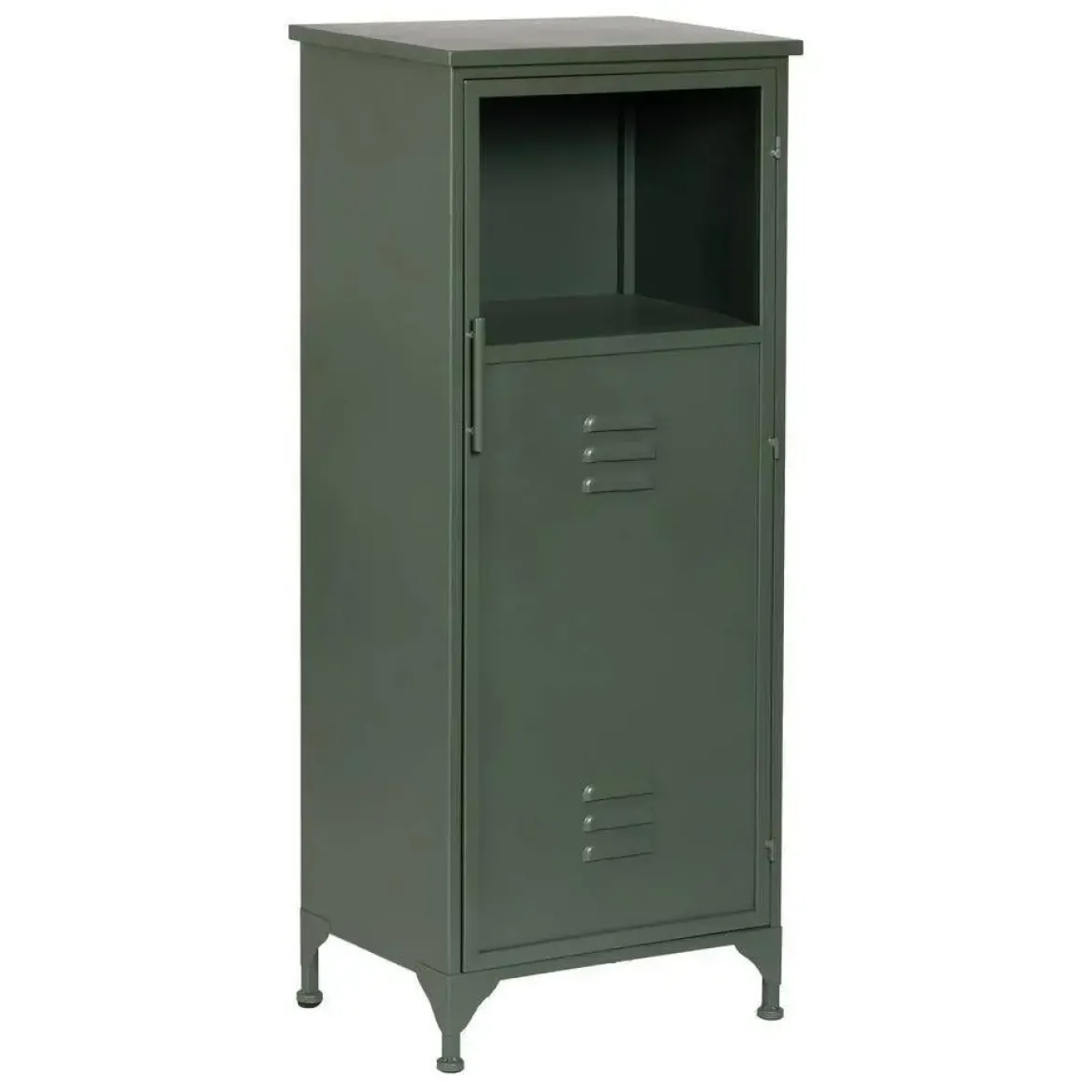 Mueble Auxiliar Verde Mental de Metal-Cristal 48x35x116 cm 611364