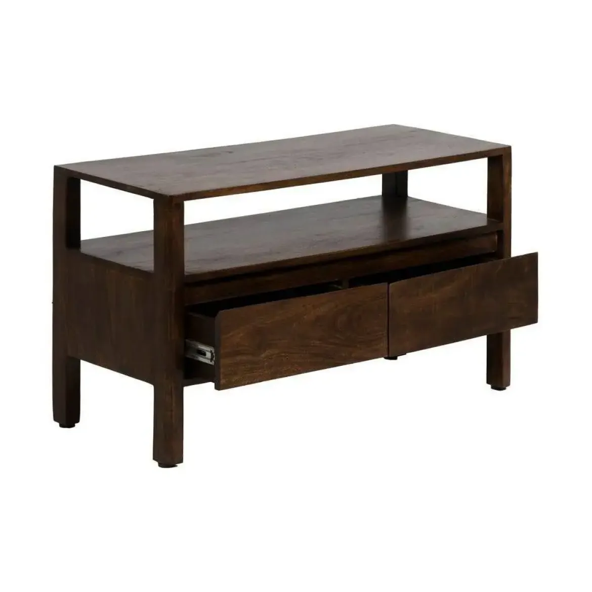 Mueble Bajo Marrón de Madera de Mango con 2 Puertas y 1 Hueco 97 cm 612861
