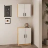 Mueble Bajo 2 Puertas en Melamina Mauvella-Beig ELBA A031EL12MVG