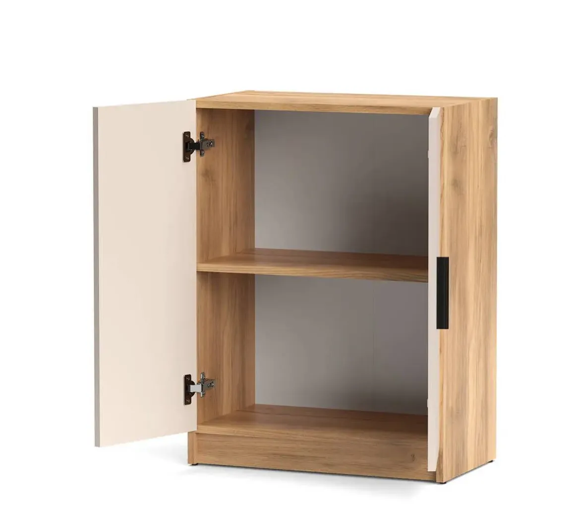 Mueble Bajo 2 Puertas en Melamina Mauvella-Beig ELBA A031EL12MVG