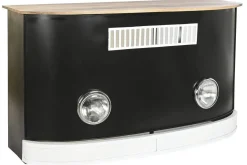 Mueble Bar de Hierro y Mango 157 cm Furgoneta Clásica Negra MB-205016