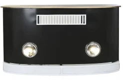 Mueble Bar de Hierro y Mango 157 cm Furgoneta Clásica Negra MB-205016