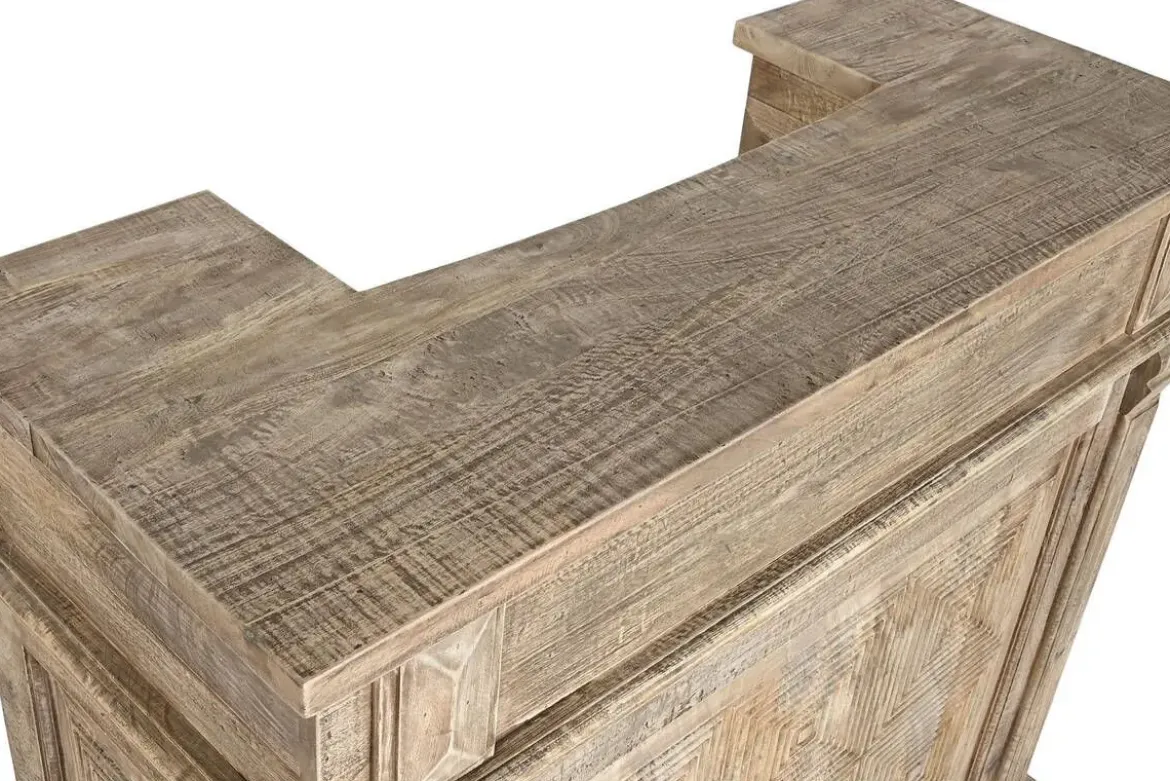 Mueble Bar de Mango Natural con Botellero MB-219421