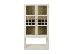 Mueble Bar de Olmo con Cristal y Botellero MB-228435