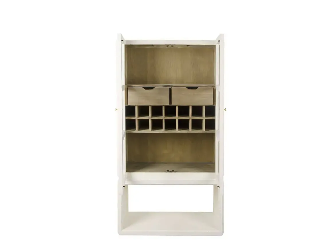 Mueble Bar de Olmo con Cristal y Botellero MB-228435