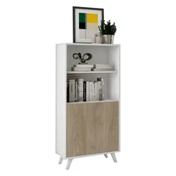 Mueble Bar Estructura en Melamina Blanco-Roble SOTO C029SOTOBAR BLE