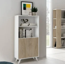 Mueble Bar Estructura en Melamina Blanco-Roble SOTO C029SOTOBAR BLE