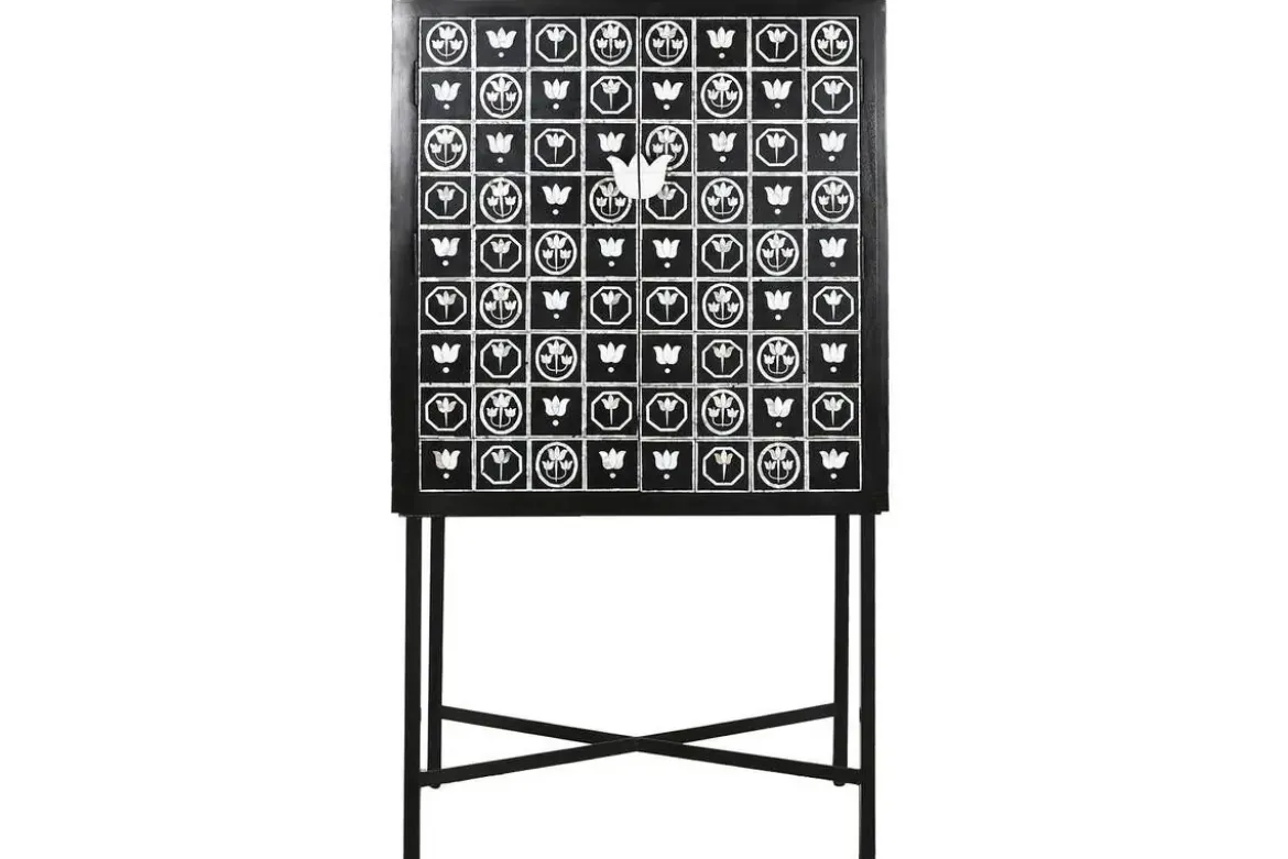 Mueble Bar Hierro y Hueso 80 cm Taracea Bicolor MB-208403