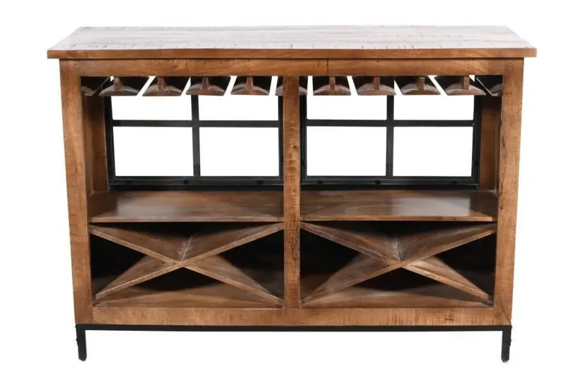 Mueble Bar Industrial en Mango y Metal MB-228284