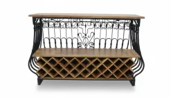 Mueble Bar Metal y Madera con Botellero MB-227813