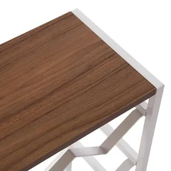 Mueble Botellero 12 Botellas de Madera MDF-Metal Blanco 21300086