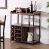 Mueble Botellero para 12 Botellas MDF y Metal 21300095