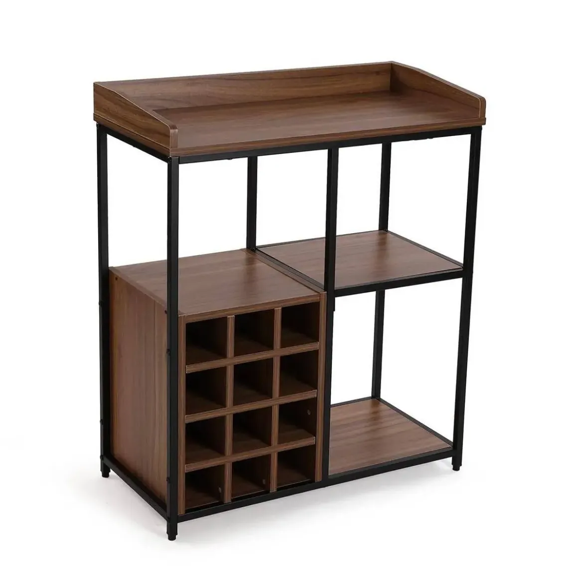 Mueble Botellero para 12 Botellas MDF y Metal 21300095