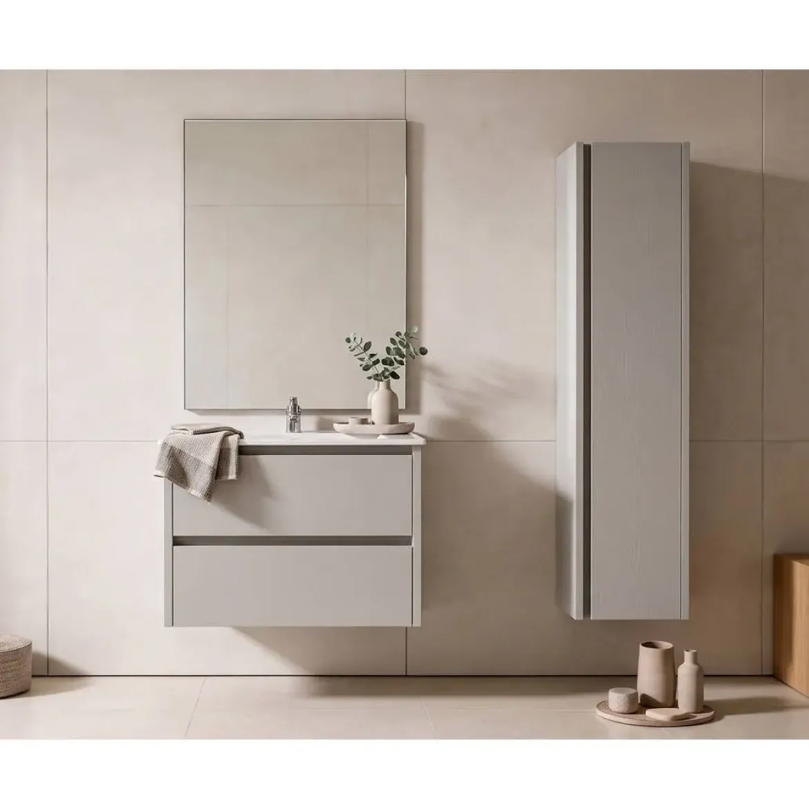 Mueble de Baño de 60 cm con 2 Cajones FAMILY TECH