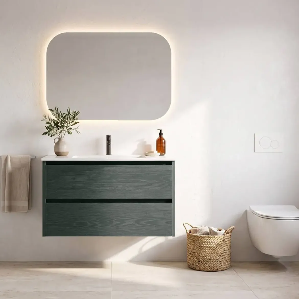 Mueble de Baño de 80 cm con 2 Cajones FAMILY TECH