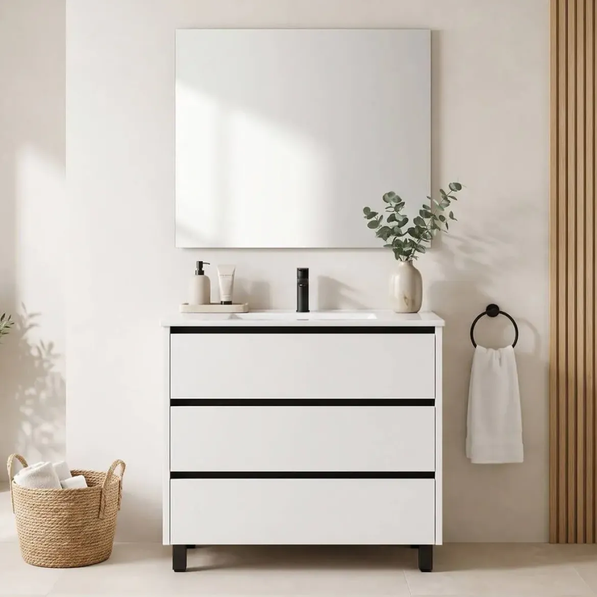 Mueble de Baño de 80 cm con 3 Cajones FAMILY TECH