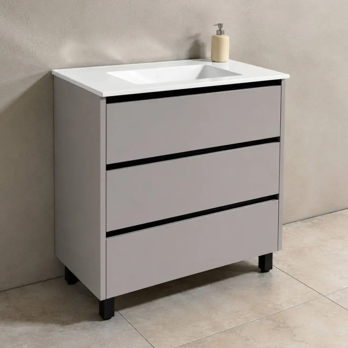 Mueble de Baño de 80 cm con 3 Cajones FAMILY TECH
